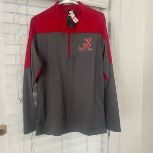 Red and Gray Quarter-Zip Pullover